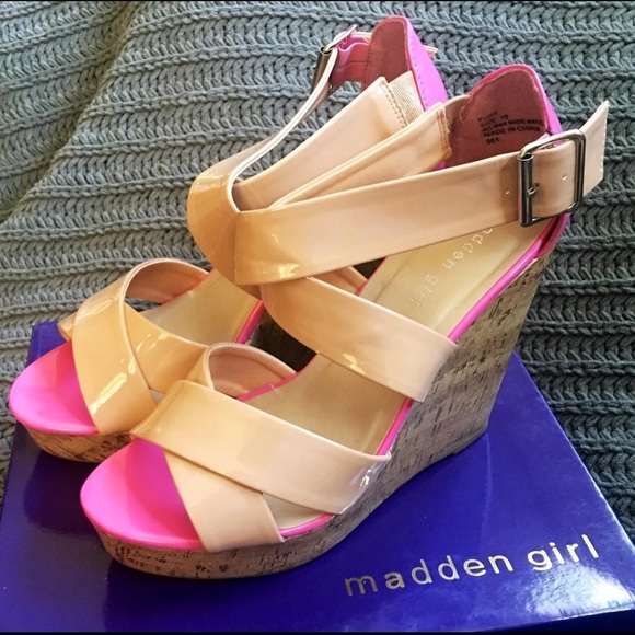madden girl cork wedges